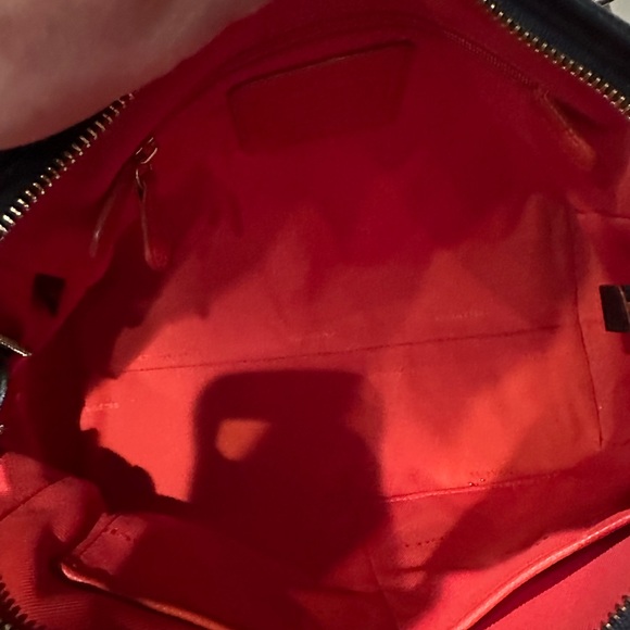 COACH Mini Nolita Pebble Leather Satchel Bag Navy With Red/blue/green - Picture 7 of 15